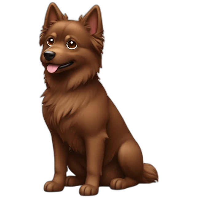 Spitz dog chocolate brown without white color emoji