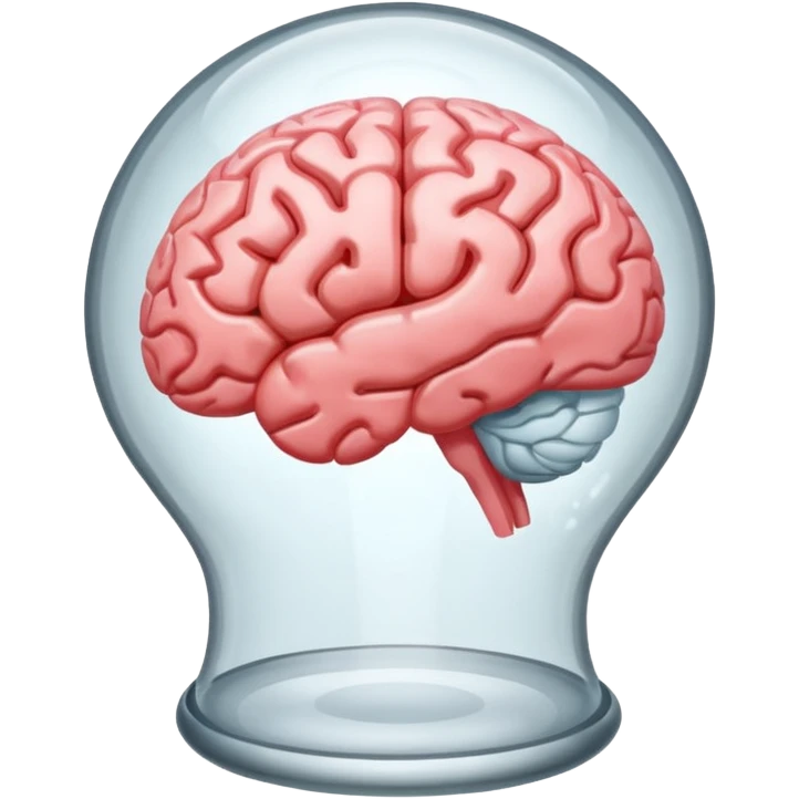 Brain in transparent Glass style emoji