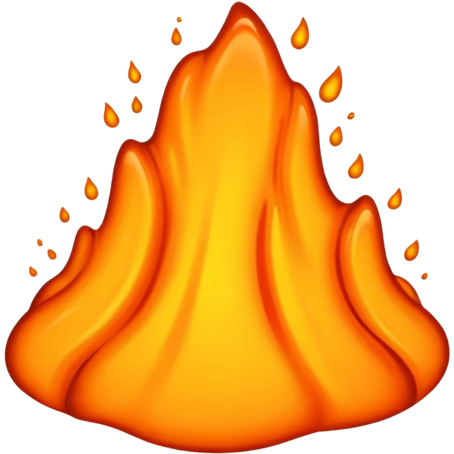 create an emoji of a little lava flow, no face just the lava, no volcano, something like a stain emoji