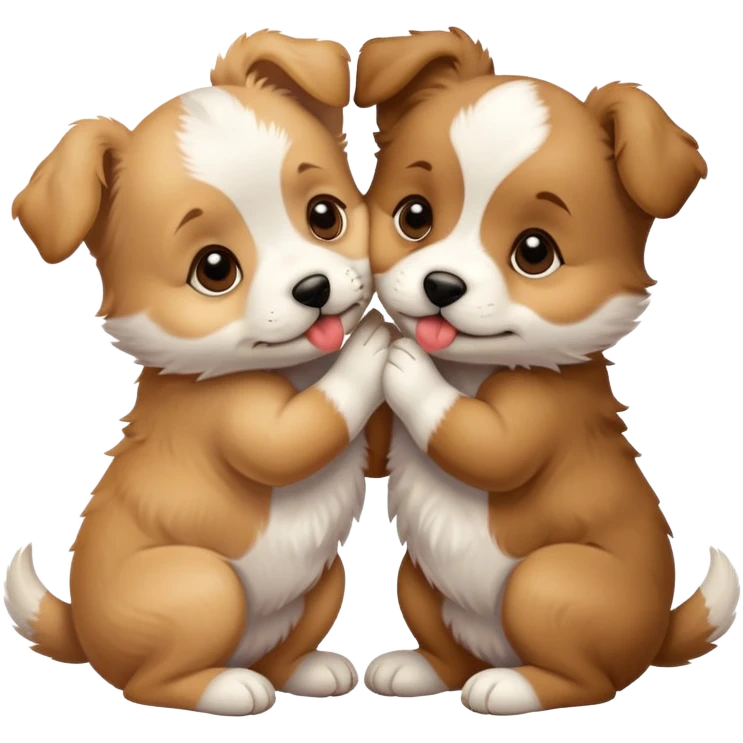 Two puppies kissing emoji