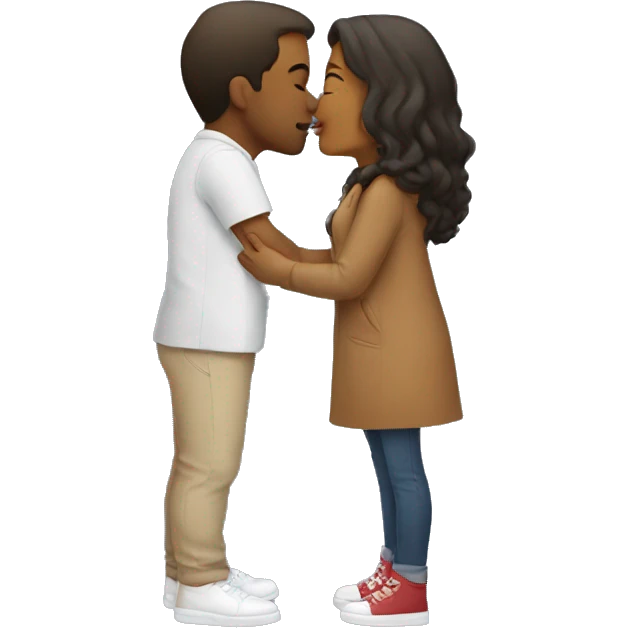 romantic kiss in casual attire emoji