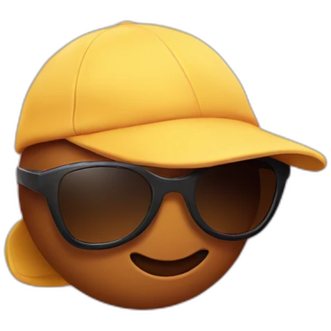 Poop emoji in sport sunglasses and sport cap emoji