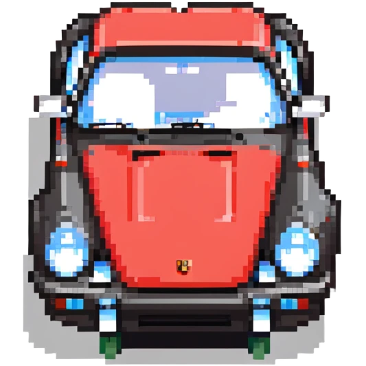 Black Porsche 911 with red details emoji