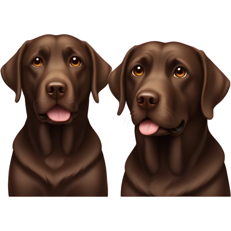 Two adult chocolate labradors  emoji