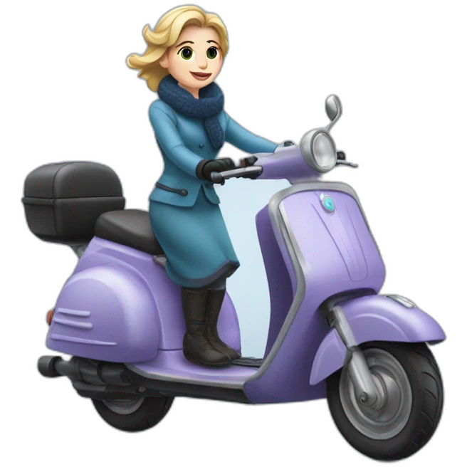 La reine des neiges sur un scooter emoji