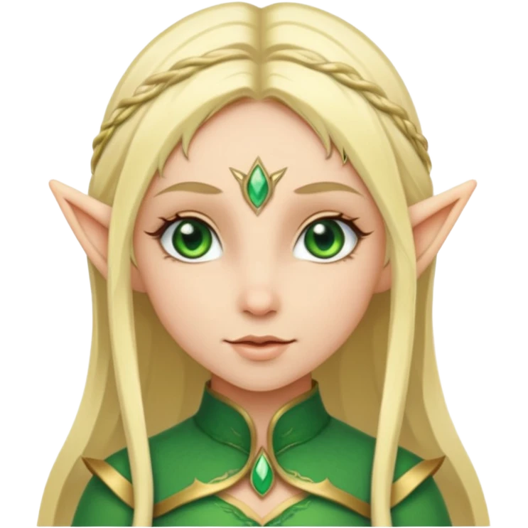 Una hermosa elfa rubia de ojos verdes emoji