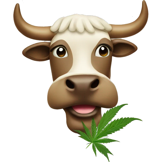 cartoon bull cannabis  emoji