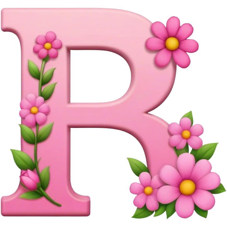 Pink letter D with flowers  emoji
