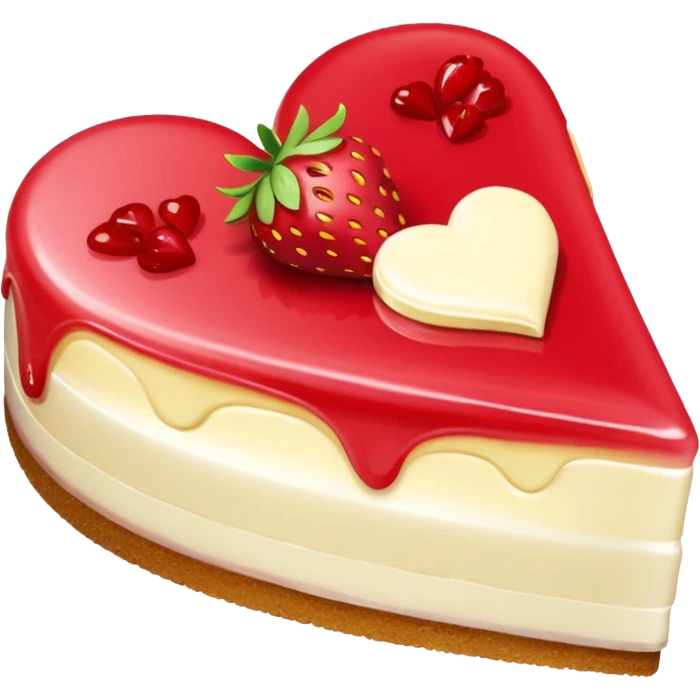 heart shaped strawberry cheesecake emoji