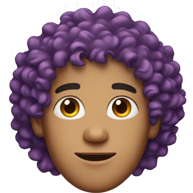 Purple curly hair, young man, earring. emoji