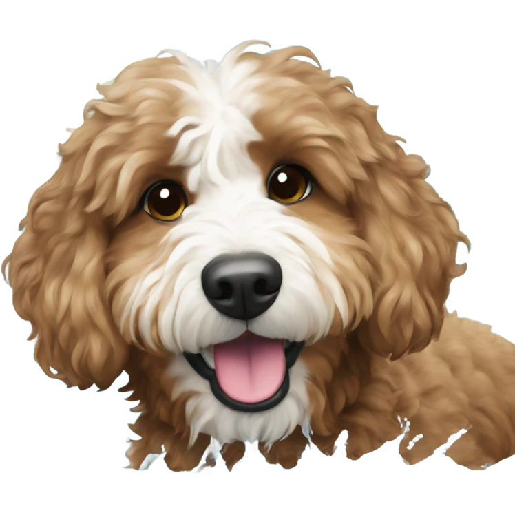 Bernedoodle doing water aerobics emoji