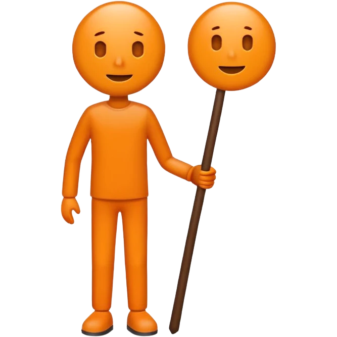 Orenge sticfigüre from alanbecker emoji