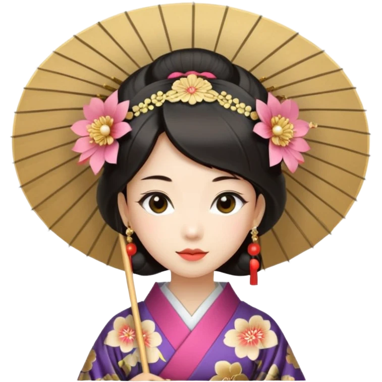 Japanese Princess  with paper umbrella emoji