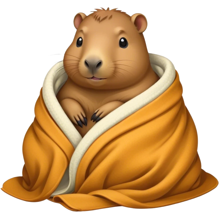 Capybara in a blanket emoji