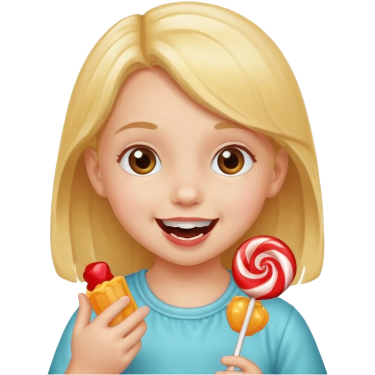 little girl eating candy emoji