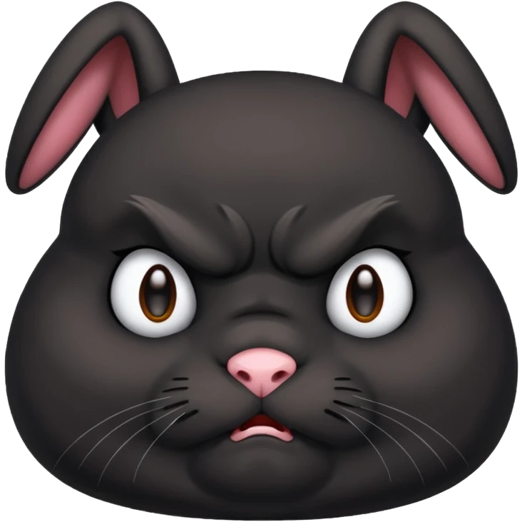 Angry chubby black bunny emoji