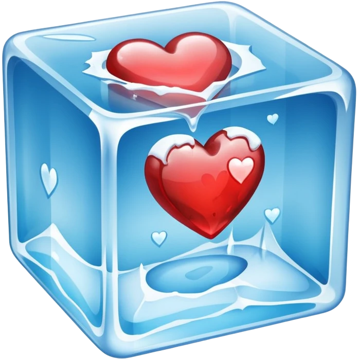 ice heart in cube ice emoji