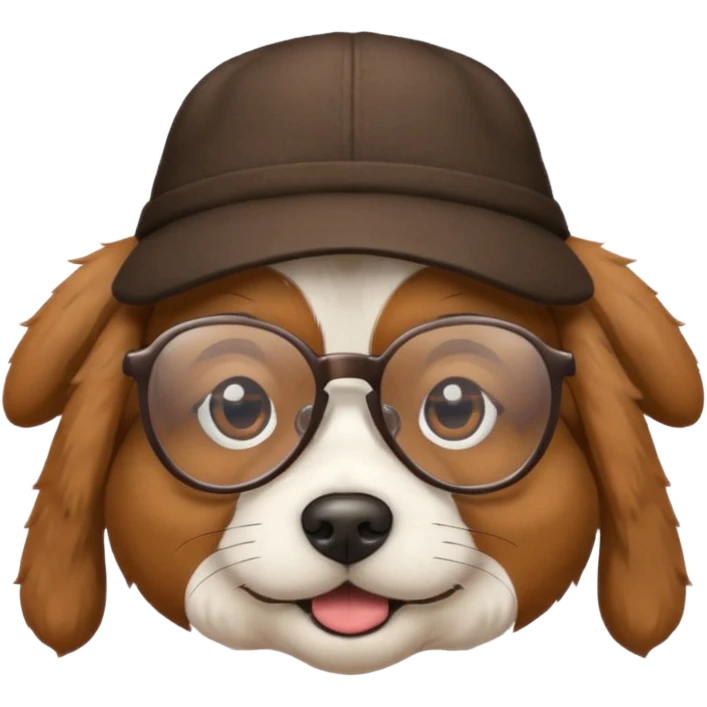 hatted dog with glasses  emoji