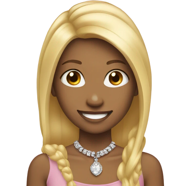 smiling girl with jewelry blonde hair emoji