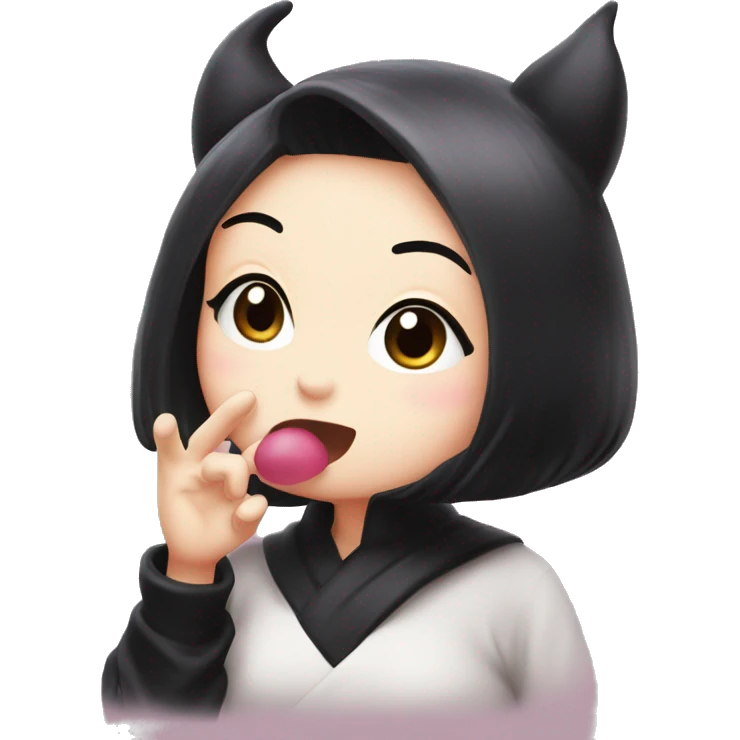 kuromi blowing kiss emoji
