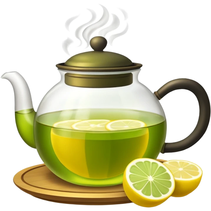 fresh green tea and lemons emoji