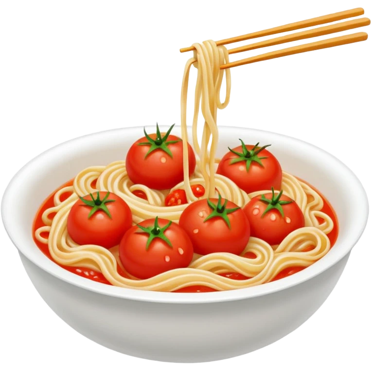 noodle with tomatoe emoji