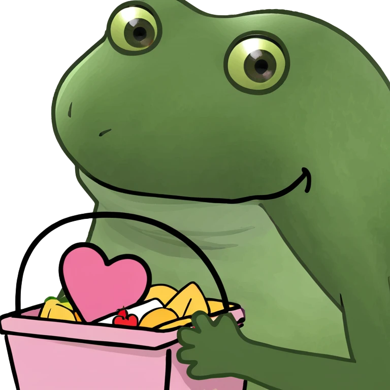 Pink heart shaped picnic basket emoji
