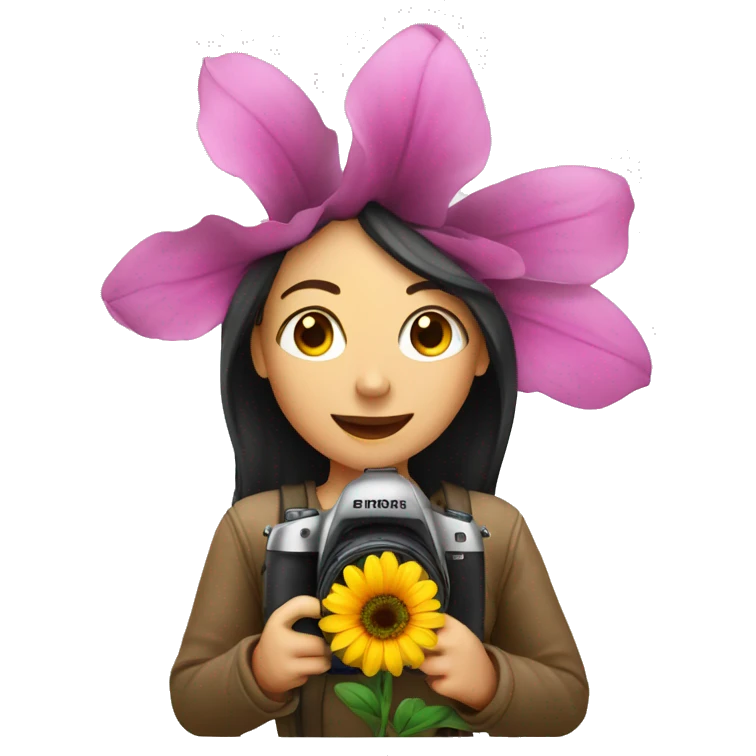 flower with female photographer emoji