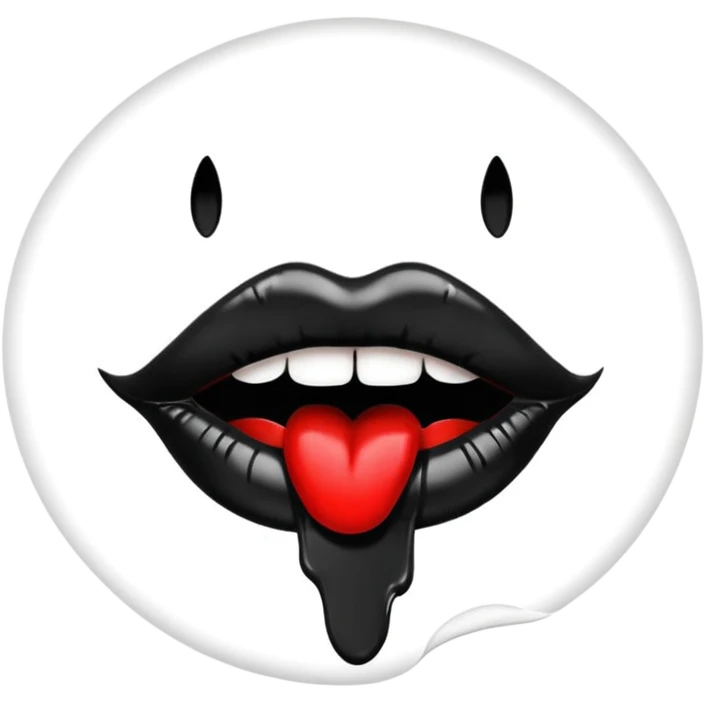 Black lipstick print  emoji