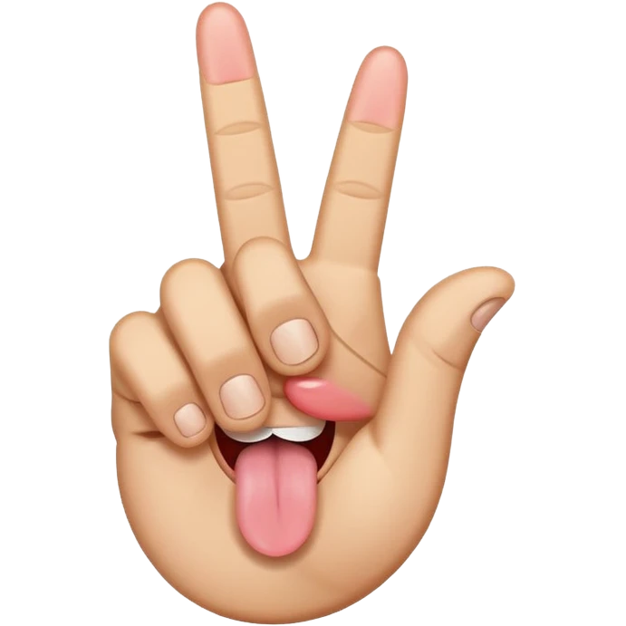 Middle finger with tongue emoji