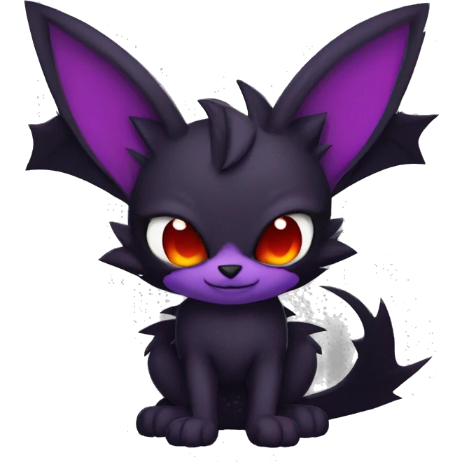 Black-Red-Purple Anthro Cool Punk Bat-Litten-Fakemon-fursona Full Body emoji