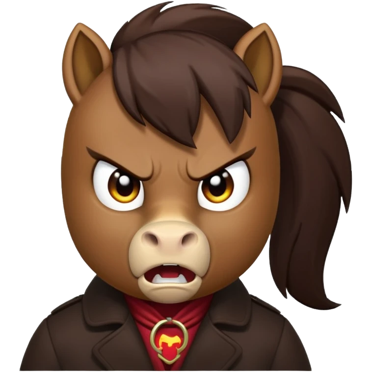 Angry Pony with the Anger Symbol emoji over it emoji