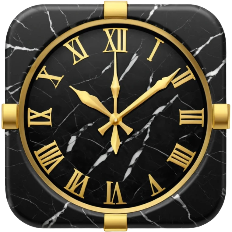 Black marble with gold stone Clock emoji