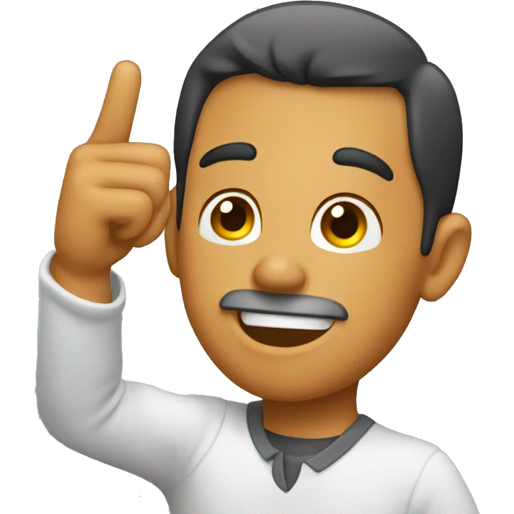 man pointing at his ear emoji