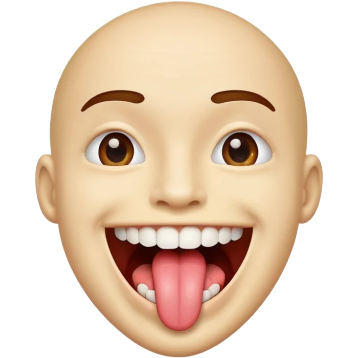 Smiling with tongue in teeth emoji