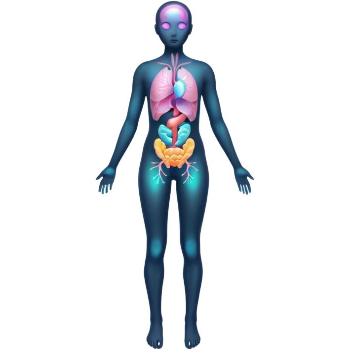 body silhouette with glowing organs emoji