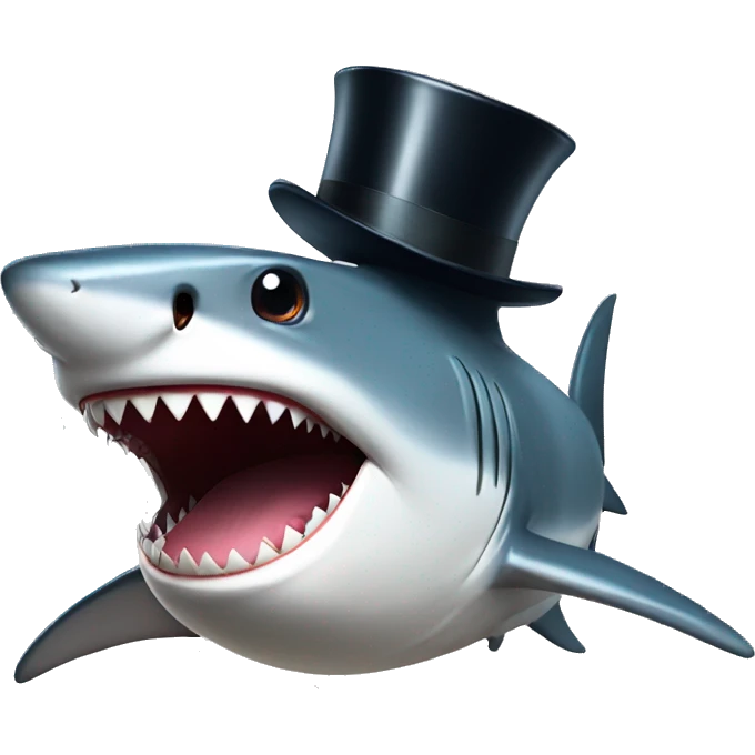 Shark with a top hat emoji