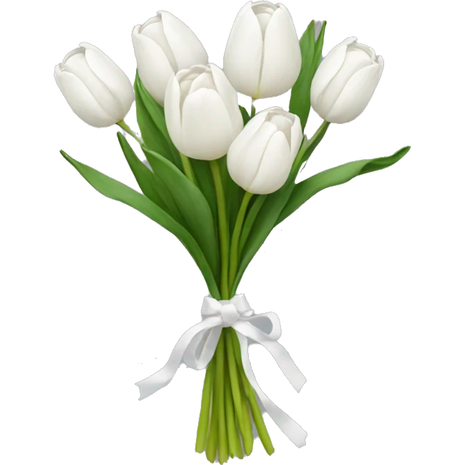 white tulip bouquet  emoji