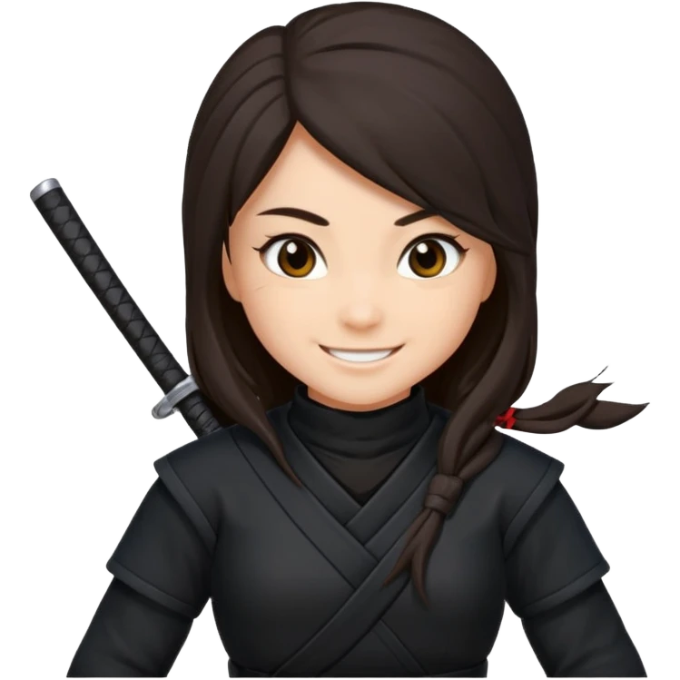 i need girl ninja smile with long dark brown hair emoji