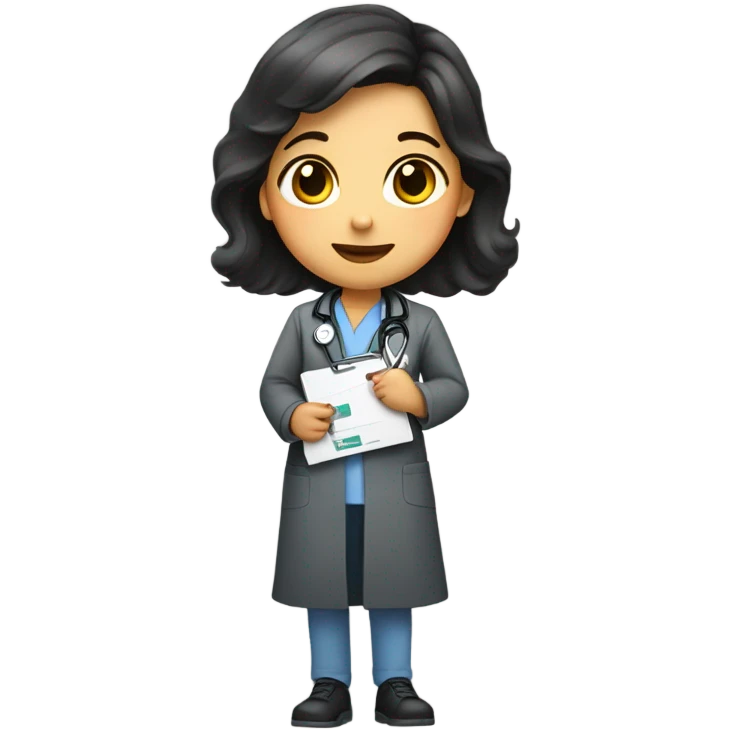 Radiologist is a girl with dark hair emoji