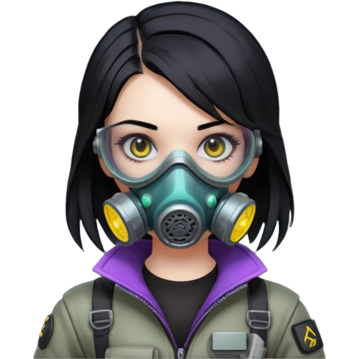 cyberpunk gasmask girl programmer emoji