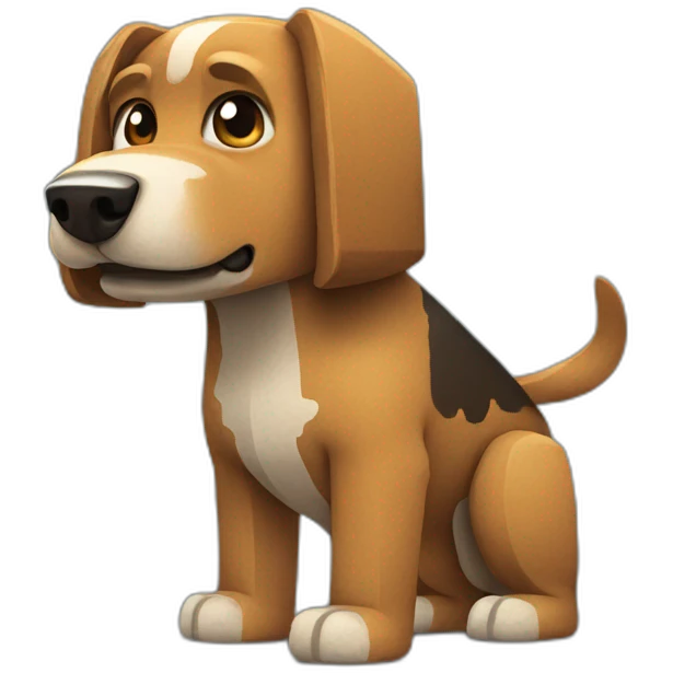 Dog playing Minecraft emoji