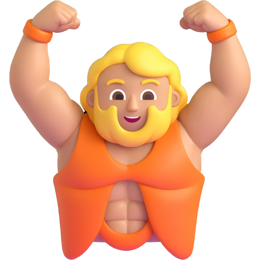 Сгенерируй мускулы в стиле детализированного емодзи emoji