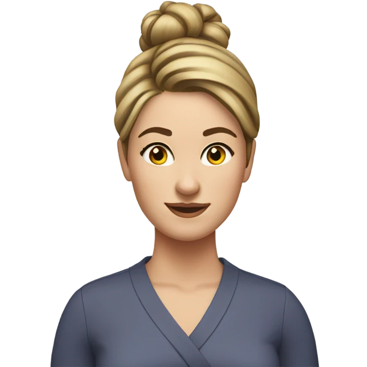 Emily Waltham with bun hair emoji