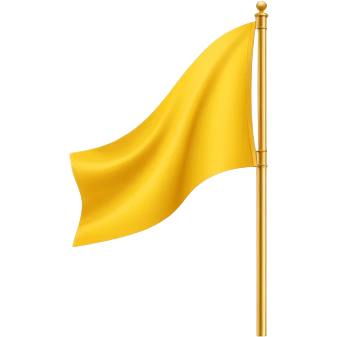 Design a premium TDP flag emoji with rich yellow background and elegant black bicycle symbol. Flat vector style, slightly glossy but minimal, high contrast, no text, no shadows. Square 1:1, transparent background, luxury emoji look for Instagram highlights.without cycle only plain flag emoji
