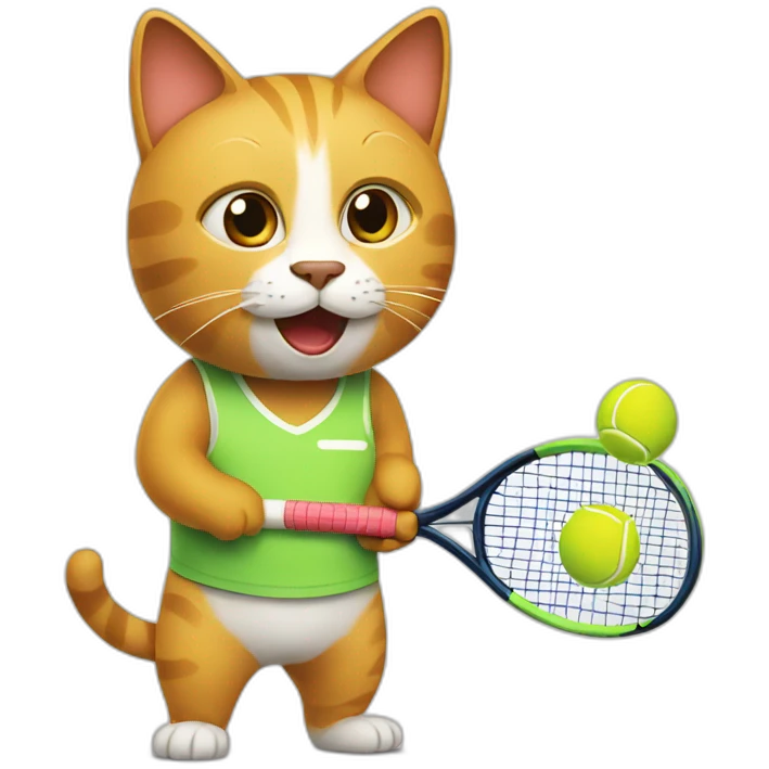 Cat play tennis emoji