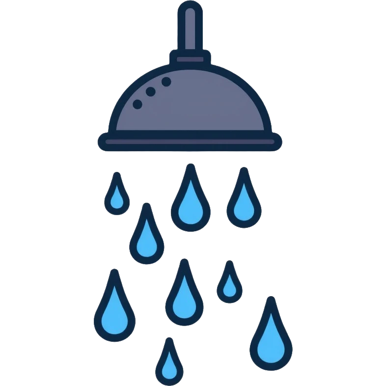 shower head with water drops emoji