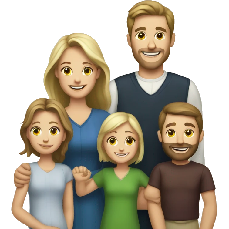happy caucasian christian family emoji