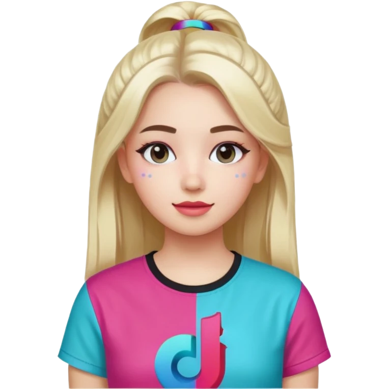 Girl with tiktok logo emoji