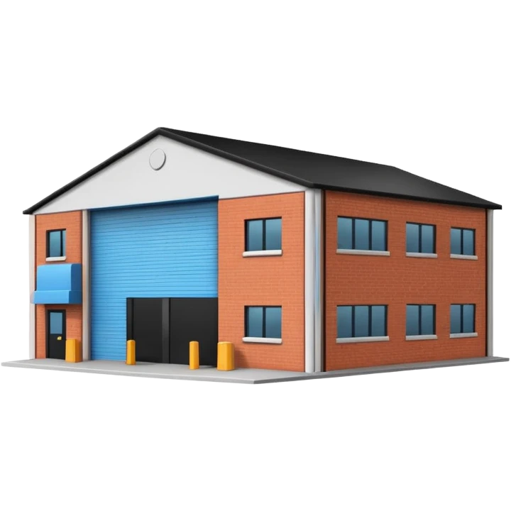 a 2d warehouse in black and white for a report from the outside. It should be the size of an emoji emoji